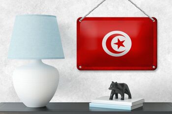 Drapeau en étain de la tunisie, 18x12cm, drapeau de la tunisie, décoration Vintage 4