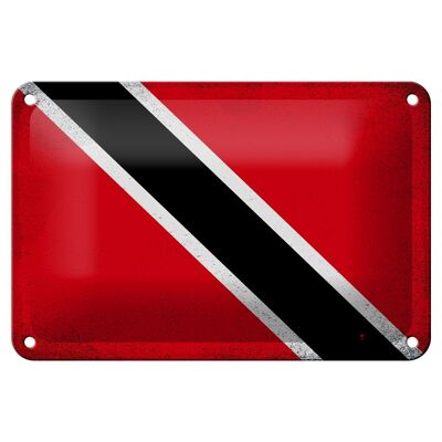 Targa in metallo Bandiera Trinidad e Tobago 18x12 cm Bandiera Decorazione vintage