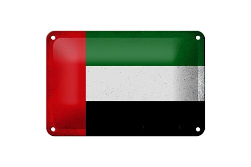 Blechschild Flagge Arabische Emirate 18x12cm Flag Vintage Dekoration