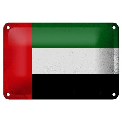 Cartel de hojalata con bandera de Emiratos Árabes, decoración Vintage, 18x12cm