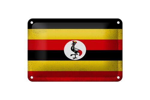 Blechschild Flagge Uganda 18x12cm Flag of Uganda Vintage Dekoration