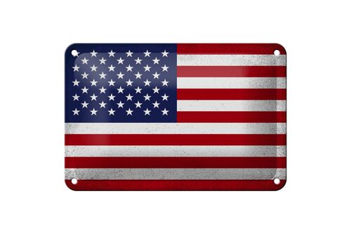 Blechschild Flagge Vereinigte Staaten 18x12cm Flag Vintage Dekoration