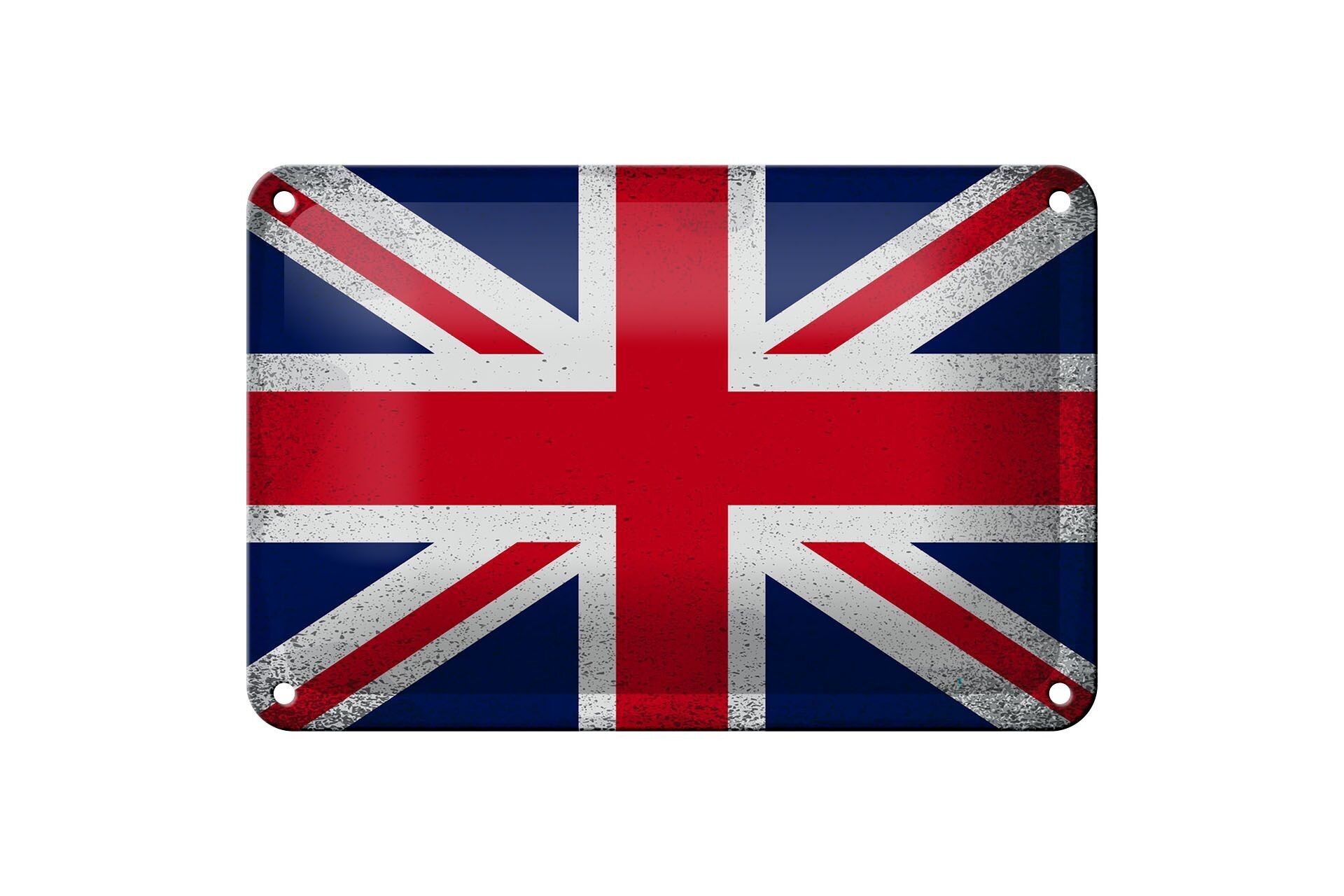 Targa in metallo Bandiera Union Jack 18x12 cm Decorazione vintage del Regno Unito