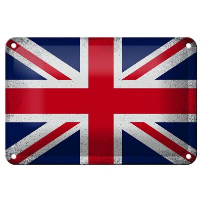Targa in metallo Bandiera Union Jack 18x12 cm Decorazione vintage del Regno Unito