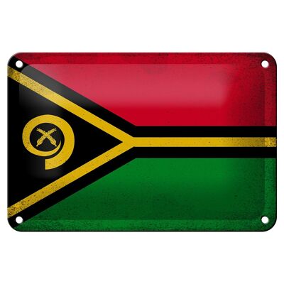 Bandera de cartel de hojalata Vanuatu, 18x12cm, bandera de Vanuatu, decoración Vintage