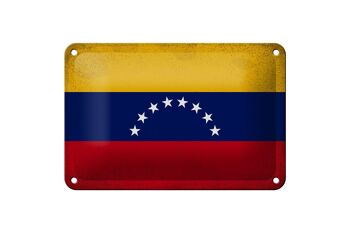 Drapeau en étain du Venezuela, 18x12cm, drapeau du Venezuela, décoration Vintage 1