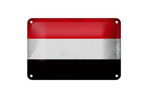 Blechschild Flagge Jemen 18x12cm Flag of Yemen Vintage Dekoration