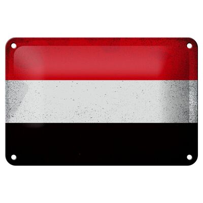 Cartel de hojalata Bandera de Yemen, 18x12cm, bandera de Yemen, decoración Vintage