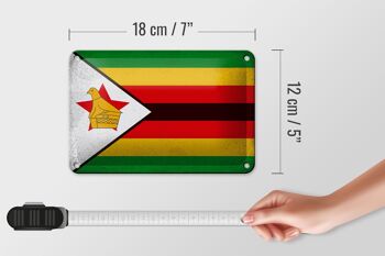 Drapeau du Zimbabwe en étain, 18x12cm, décoration Vintage du Zimbabwe 5