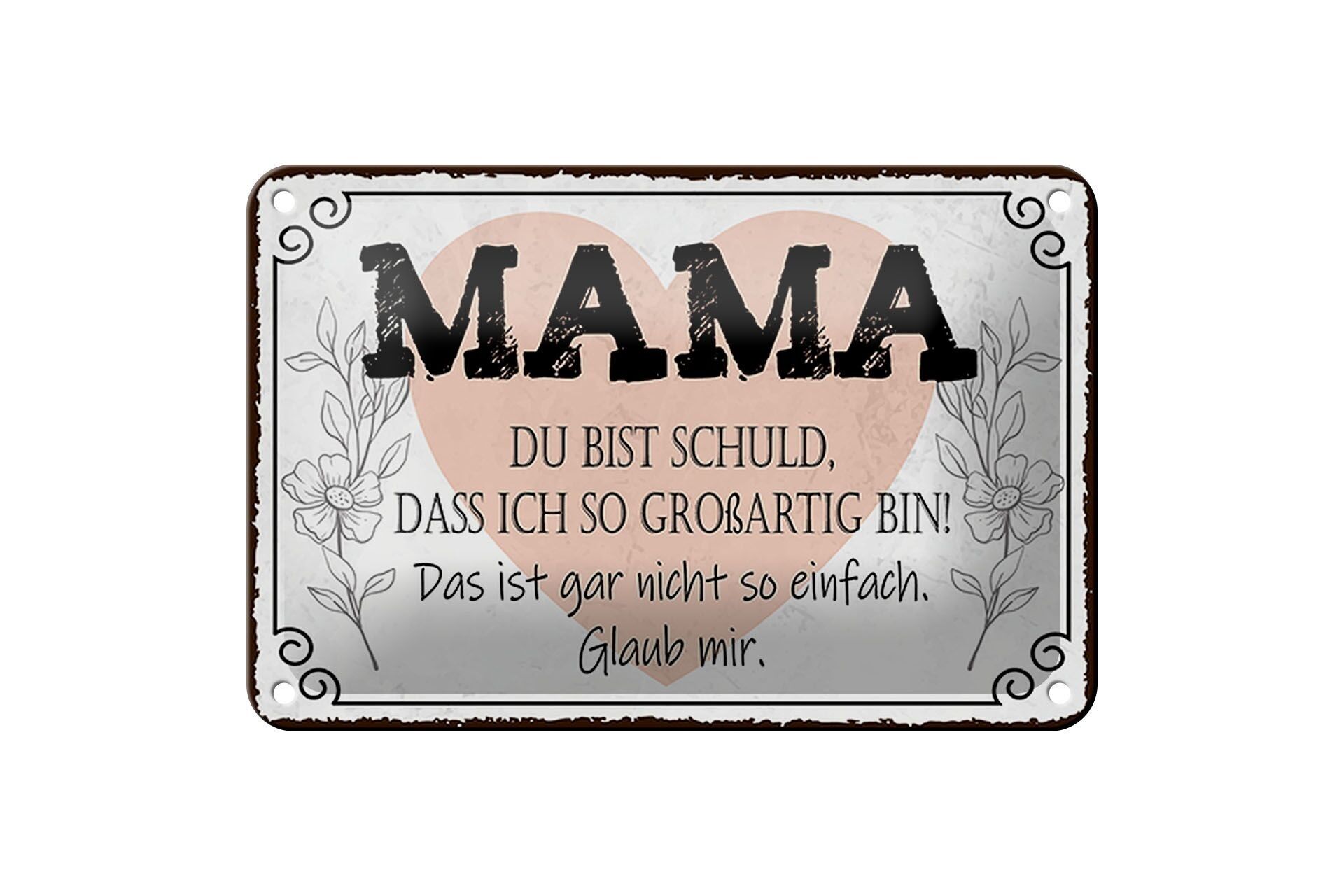 Targa in metallo con scritta 18x12 cm Mamma, dai la colpa a me, così fantastica decorazione