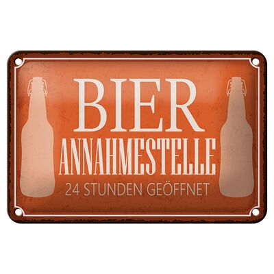 Blechschild Spruch 18x12cm Bier Annahmestelle 24 Stunden Dekoration