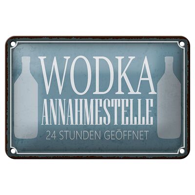 Cartel de chapa que dice 18x12cm Punto de aceptación de vodka decoración las 24 horas