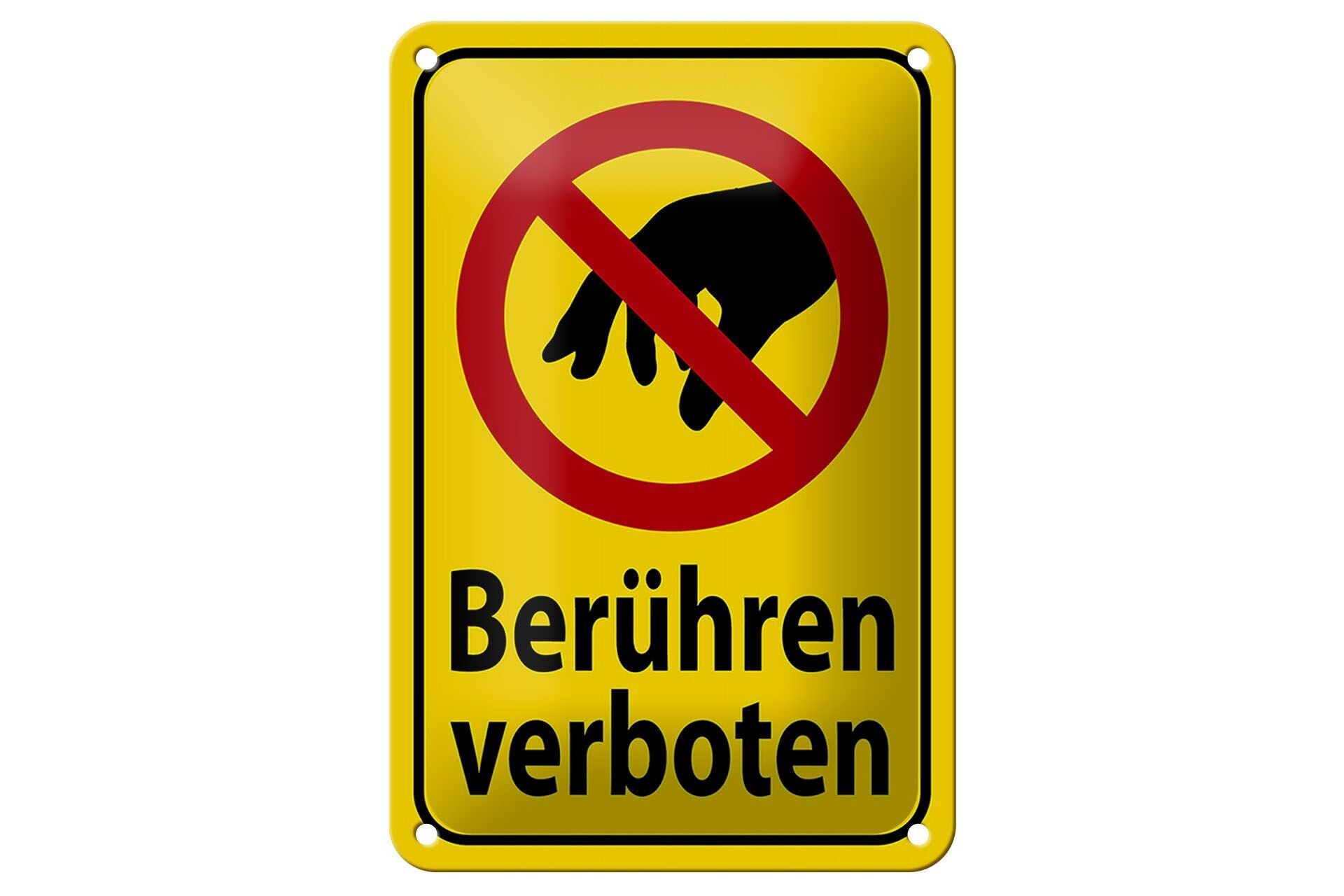 Targa in metallo segnale di avvertimento 12x18 cm decorazione vietata toccante