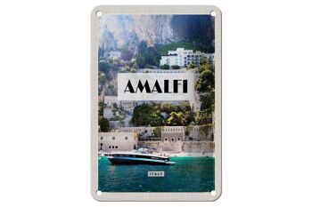Panneau de voyage en étain 12x18cm, décoration de bateau de mer d'amalfi italie 1
