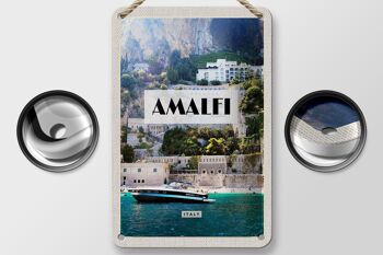 Panneau de voyage en étain 12x18cm, décoration de bateau de mer d'amalfi italie 2