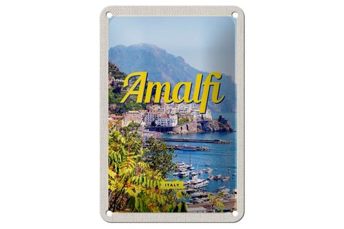 Blechschild Reise 12x18cm Amalfi Italy Urlaub Meerblick Dekoration