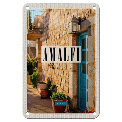 Cartel de chapa de viaje, 12x18cm, Amalfi, Italia, vacaciones, viajes, decoración del país