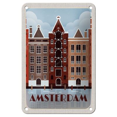 Signe de voyage en étain 12x18cm, décoration cadeau de Destination de voyage d'amsterdam