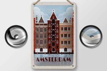 Signe de voyage en étain 12x18cm, décoration cadeau de Destination de voyage d'amsterdam 2