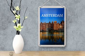 Signe de voyage en étain 12x18cm, décoration rétro de Destination d'amsterdam, vacances 4
