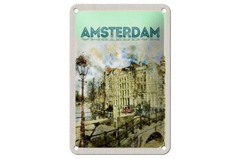 Panneau de voyage en étain 12x18cm, Art Vintage, décoration cadeau d'amsterdam 1