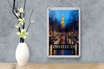 Panneau de voyage en étain 12x18cm, décoration rétro de la tour Munt d'amsterdam 4