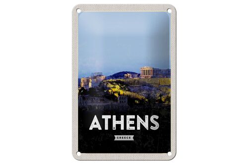 Blechschild Reise 12x18cm Athens Greece Überblick Dekoration