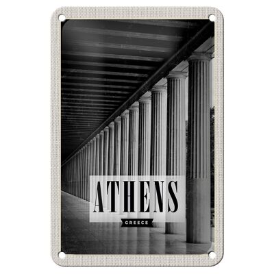 Cartel de chapa de viaje, decoración antigua Retro de Atenas, Grecia, 12x18cm