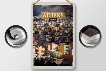 Panneau de voyage en étain 12x18cm, décoration de la ville d'athènes, grèce 2
