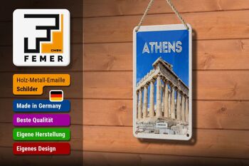 Signe de voyage en étain 12x18cm, Athènes, grèce, acropole, décoration cadeau 3