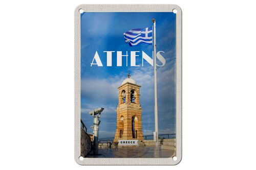 Blechschild Reise 12x18cm Athens Greece Flagge Akropolis Dekoration