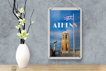 Signe de voyage en étain 12x18cm, drapeau d'athènes, grèce, décoration de l'acropole 4