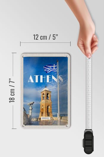 Signe de voyage en étain 12x18cm, drapeau d'athènes, grèce, décoration de l'acropole 5