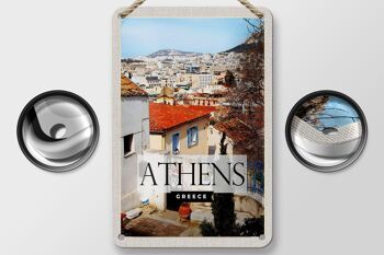 Signe de voyage en étain 12x18cm, décoration de Destination de voyage, ville d'athènes, grèce 2