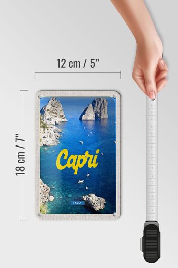 Signe de voyage en étain 12x18cm, décoration rétro Capri italie mer montagnes 5