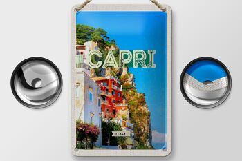 Panneau de voyage en étain 12x18cm, Capri italie ville Bergen, décoration de vacances 2