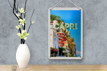 Panneau de voyage en étain 12x18cm, Capri italie ville Bergen, décoration de vacances 4