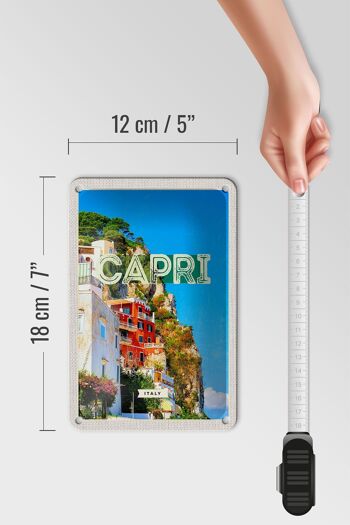 Panneau de voyage en étain 12x18cm, Capri italie ville Bergen, décoration de vacances 5