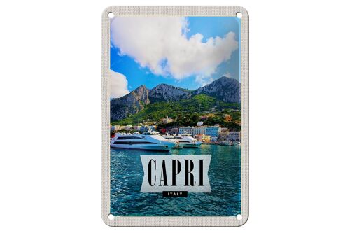 Blechschild Reise 12x18cm Capri Italy Insel Meer Urlaub Dekoration