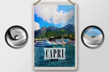 Panneau de voyage en étain 12x18cm, décoration de vacances en mer, île de Capri, italie 2