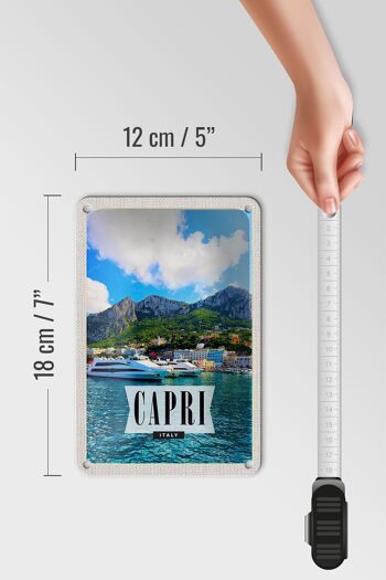 Panneau de voyage en étain 12x18cm, décoration de vacances en mer, île de Capri, italie 5