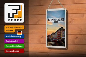Panneau de voyage en étain, 12x18cm, panneau décoratif de coucher de soleil, Copenhague, danemark 3
