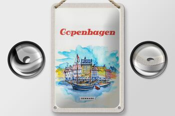 Panneau de voyage en étain 12x18cm, image de Copenhague, danemark, décoration de bateau 2