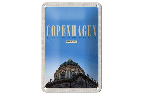 Blechschild Reise 12x18cm Retro Copenhagen Denmark Kirche Dekoration