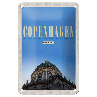 Blechschild Reise 12x18cm Retro Copenhagen Denmark Kirche Dekoration