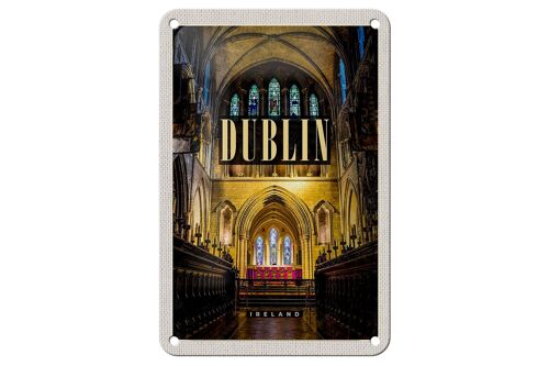 Blechschild Reise 12x18cm Dublin Ireland Cathedral Reiseziel Schild