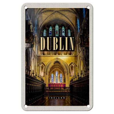 Cartel de chapa de viaje, 12x18cm, Catedral de Dublín, Irlanda, cartel de destino de viaje