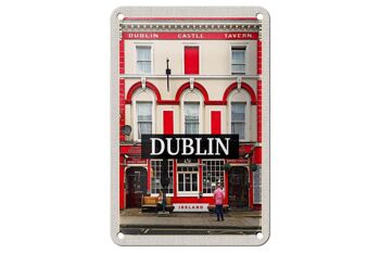 Signe de voyage en étain, 12x18cm, Dublin, irlande, château, taverne, signe de Destination de voyage 1