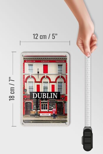 Signe de voyage en étain, 12x18cm, Dublin, irlande, château, taverne, signe de Destination de voyage 5