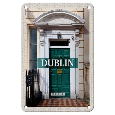 Targa in metallo da viaggio 12x18 cm Dublino Irlanda destinazione di viaggio decorazione della città